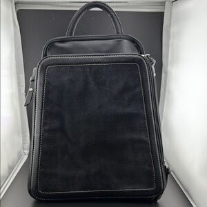 Tignanello Black Leather Backpack